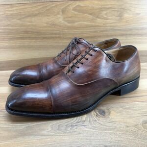 CALZOLERIA HARRIS Barneys NY Mens Shoes 11.5 UK 10.5 Brown Cap Toe Square Toe